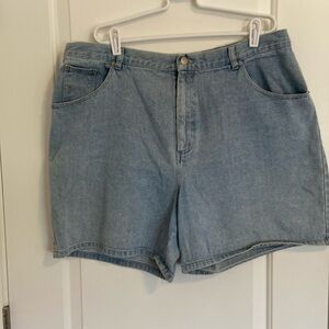 22W light blue denim shorts from The Blues.